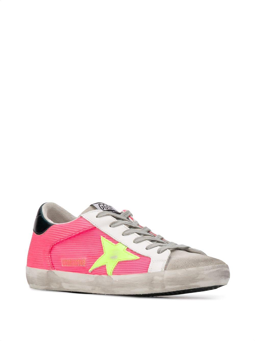 Golden Goose - Superstar Salmon Mesh Yellow Star Sneaker