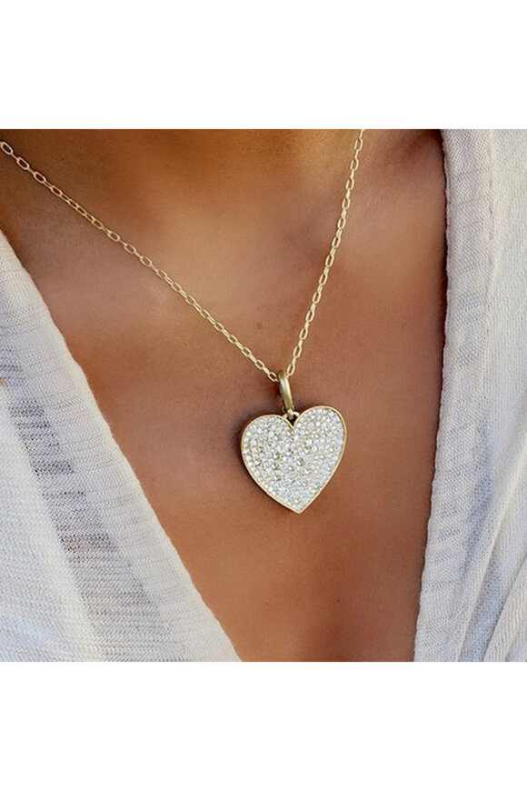Leigh Maxwell - Medium Heart Diamond Pendant 