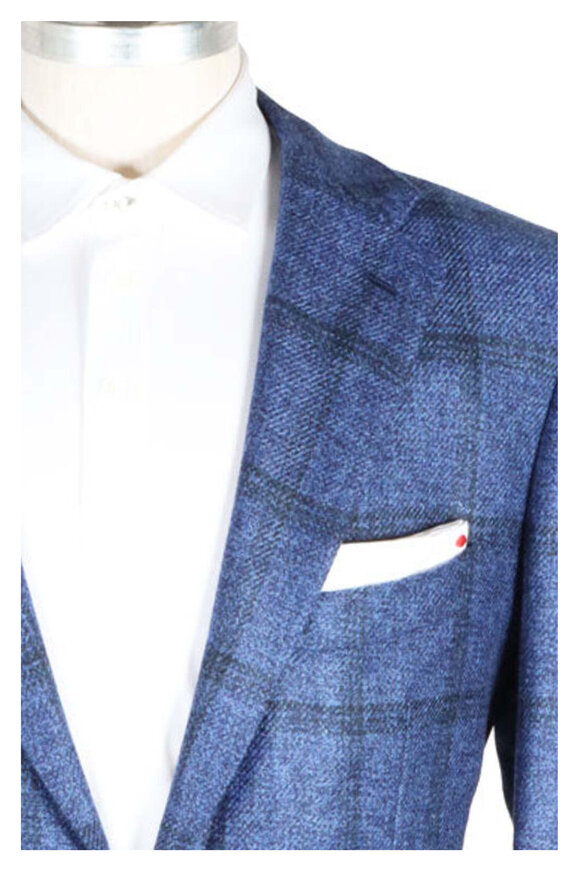 Kiton Blue Windowpane Cashmere Sportcoat - view 1