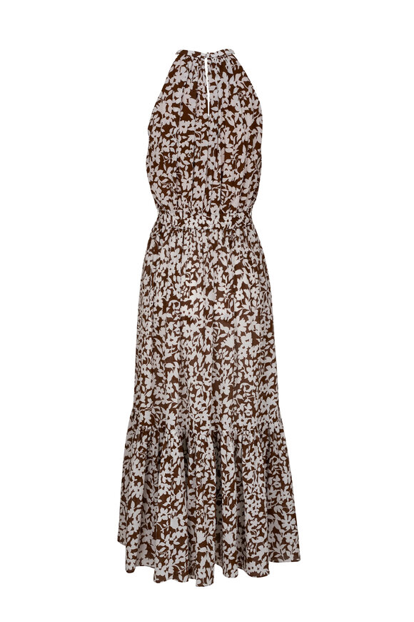 Michael Kors Collection - Nutmeg Tiered Cotton Halter Dress 