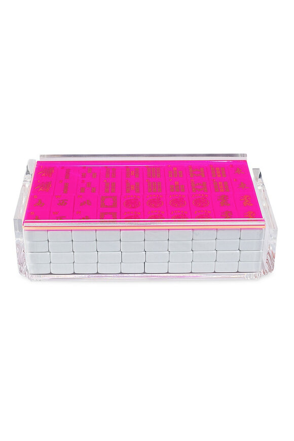 Luxe Dominoes 'El Majong' Luxe Majong Set in Neon Pink - view 2