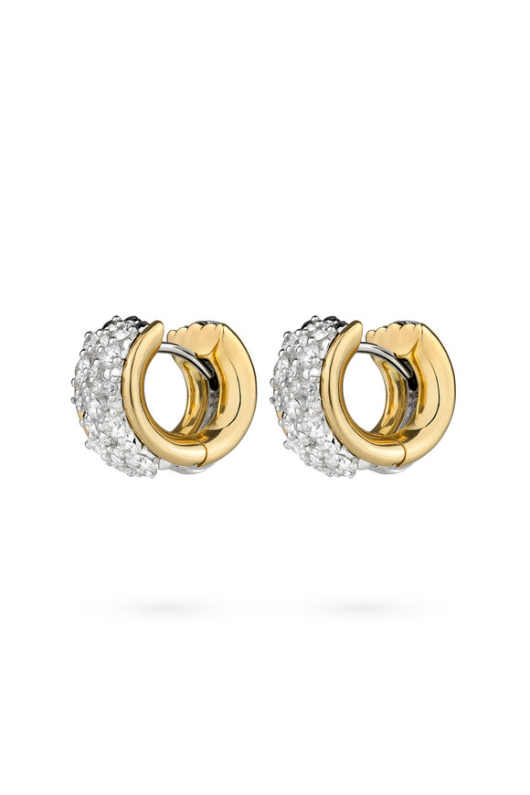 Paul Morelli 18k Yellow Gold Small Diamond Snap Hoop