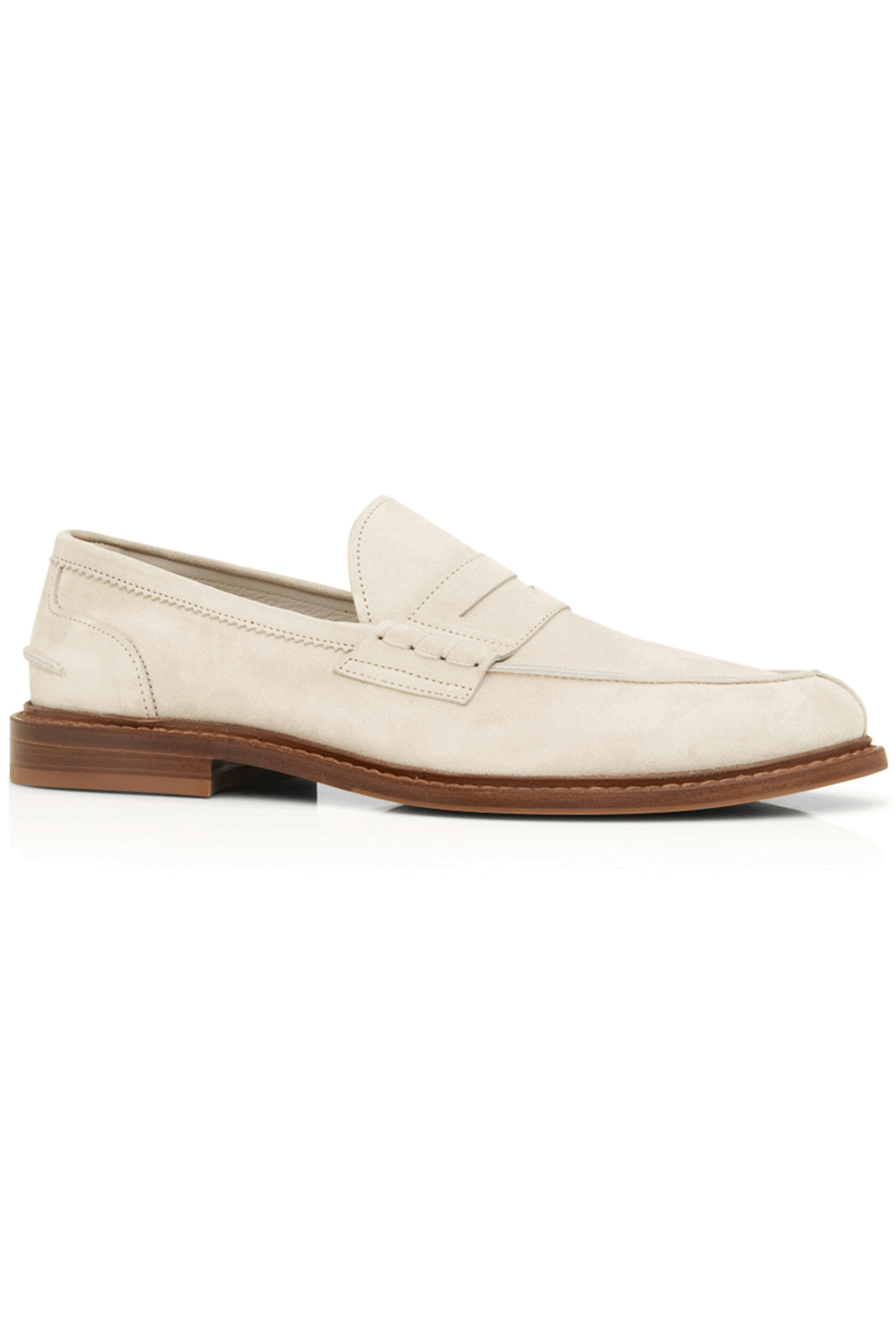 Brunello Cucinelli - Suede Penny Loafer in White