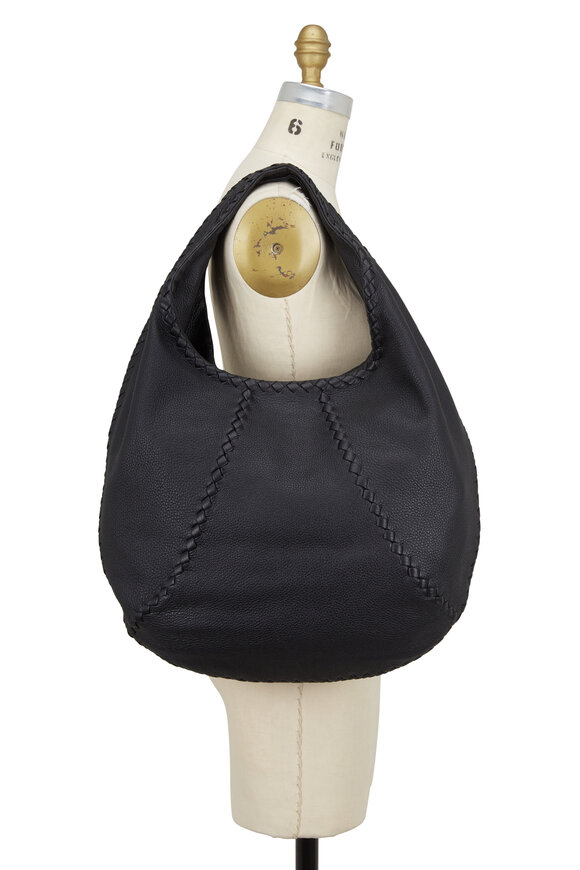 Bottega Veneta - Black Leather Large Hobo Bag