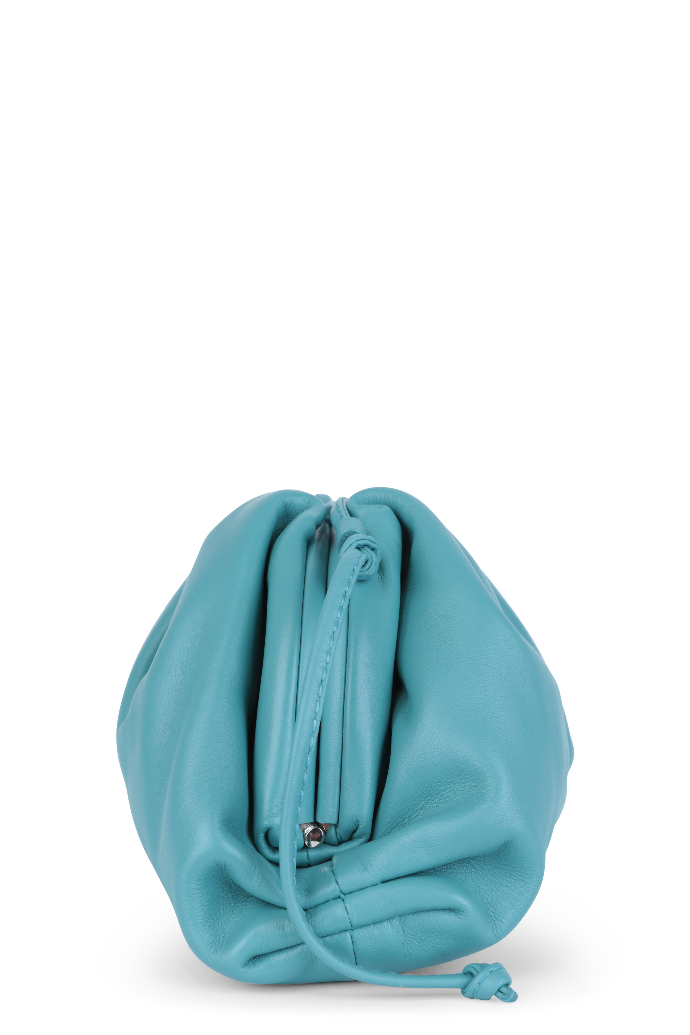 Bottega Veneta - The Pouch Turquoise Leather Small Crossbody Bag