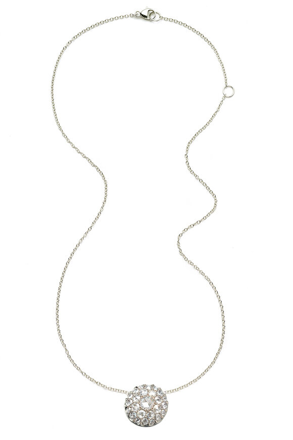 Nam Cho 18k White Gold Gregorian Rose Button Pendant - view 1