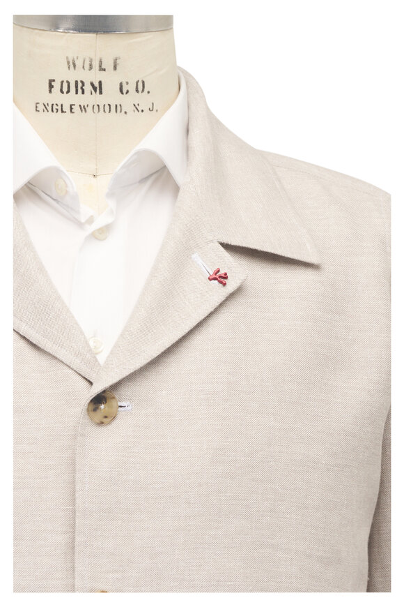 Isaia Sand Linen & Cashmere Portofino Jacket