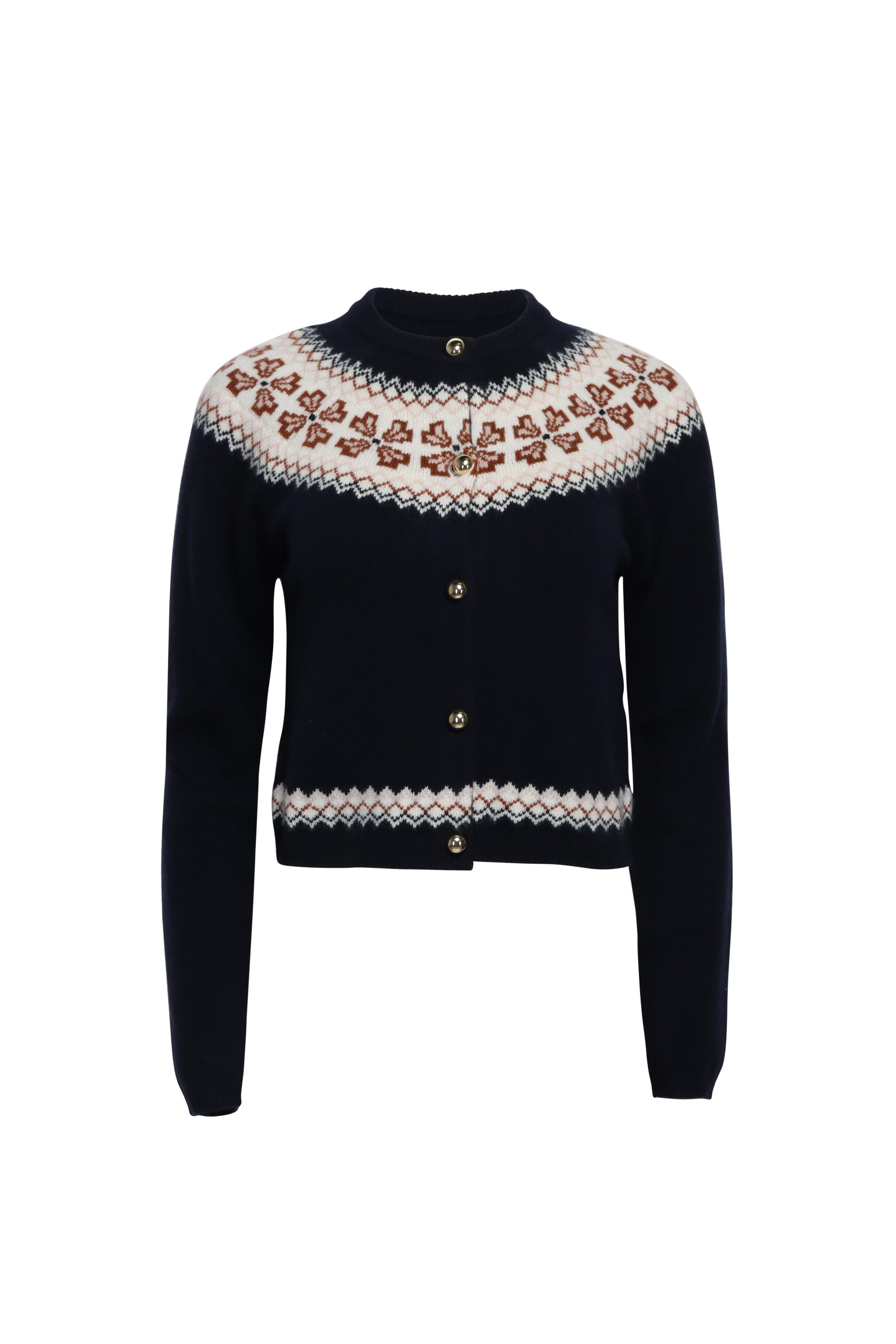 Frame - Navy Blue Fairisle Cardigan