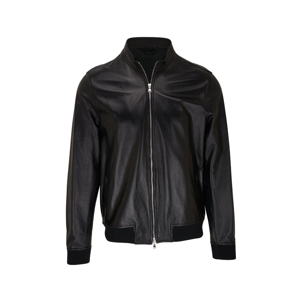 Fradi - Black Flipper Leather Bomber Jacket | Mitchell Stores
