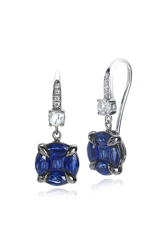 Nam Cho Invisible Single Drop Sapphire Earrings