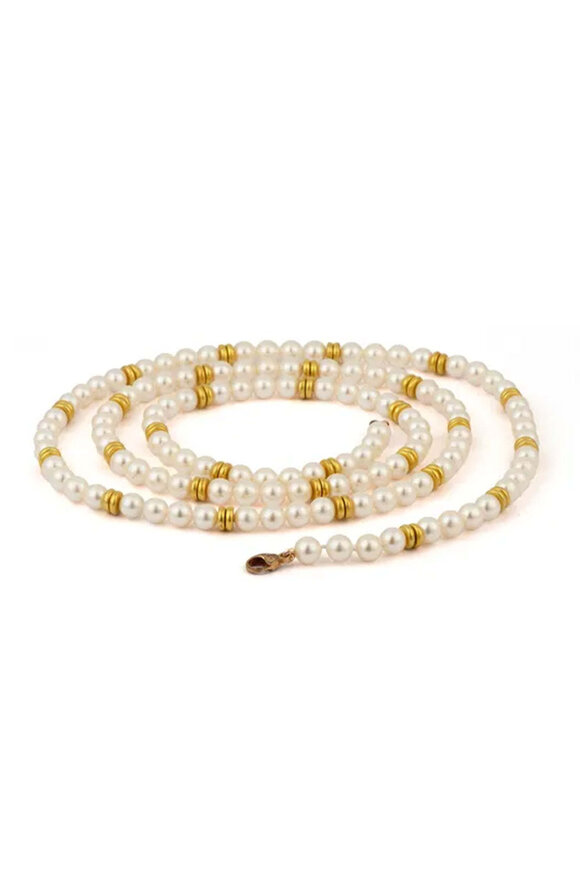 Sylva & Cie Gold & Akoya Pearl Necklace - view 1