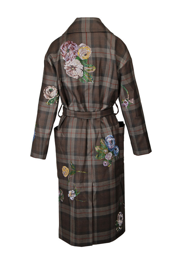 Libertine Scottish Rose Diamante Wool Wrap Coat - view 2