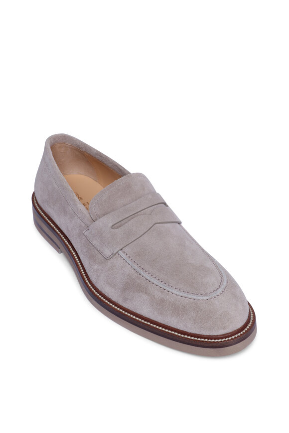 Brunello Cucinelli - Cognac Suede Slip-On Tassel Loafer