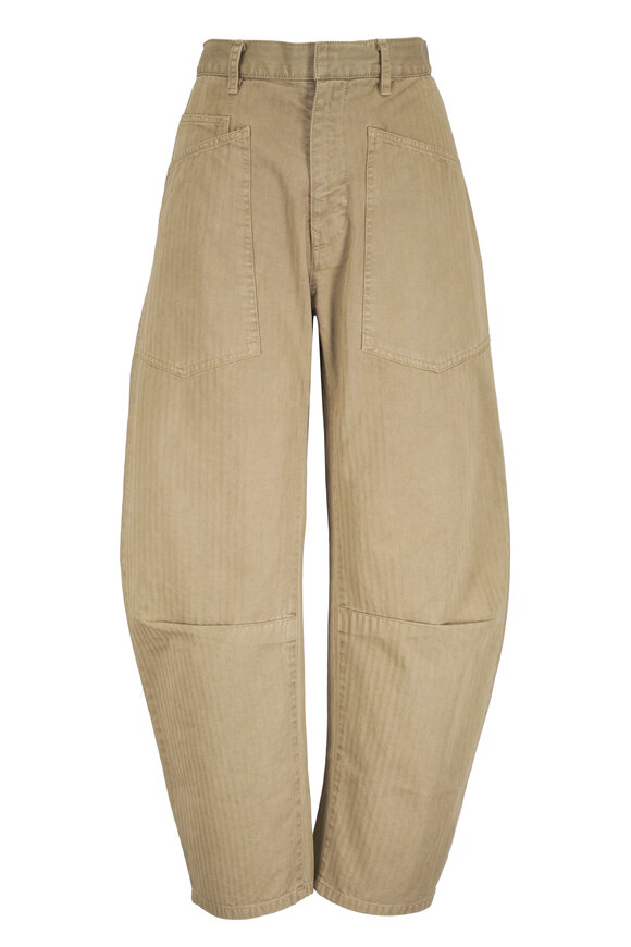 Nili Lotan Shon French Khaki Herringbone Pant - view 1