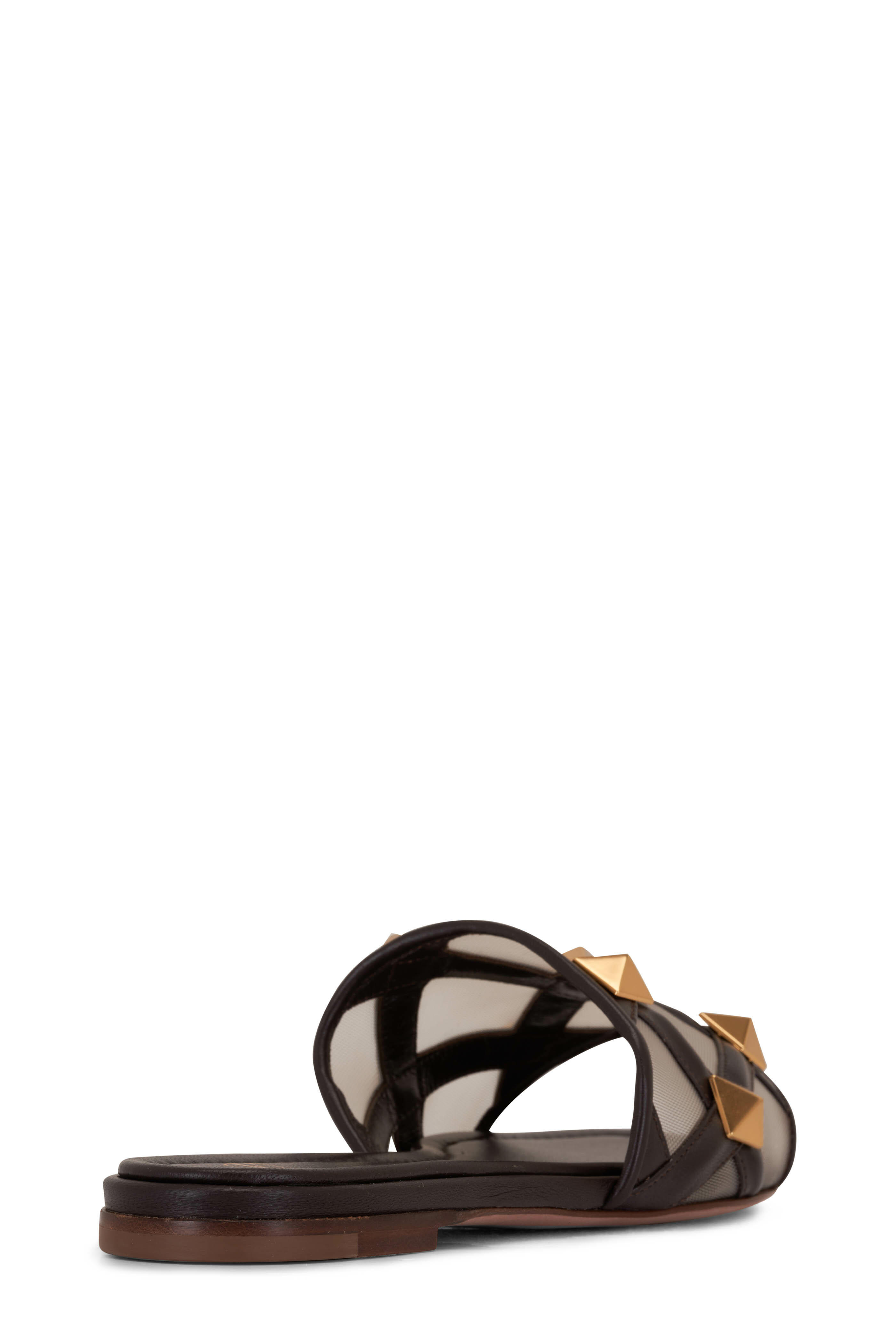 Valentino Garavani - Dark Brown & Mesh Maxi Roman Rockstud
