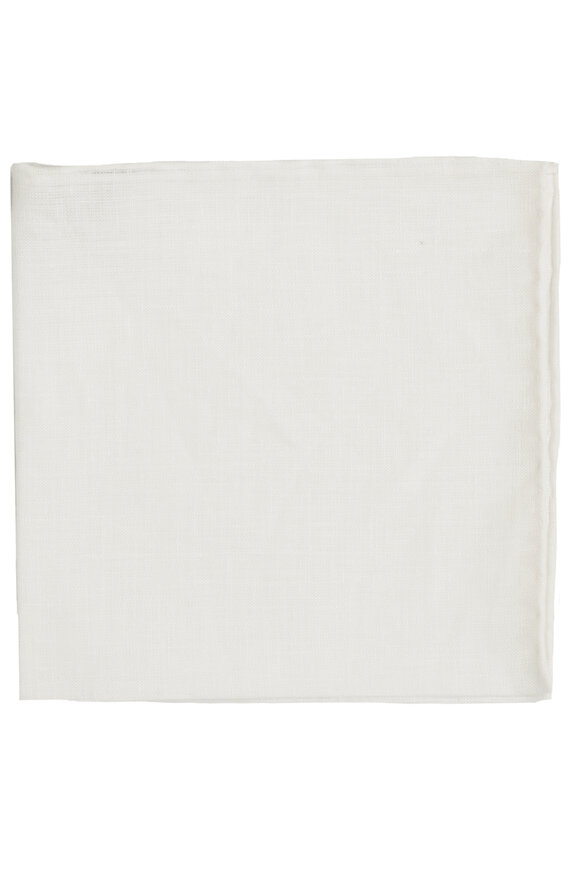 Geoff Nicholson White Linen Pocket Square