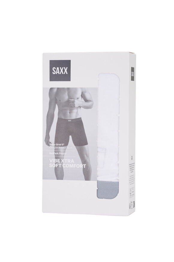 Saxx Underwear Vibe Xtra White Boxer Brief