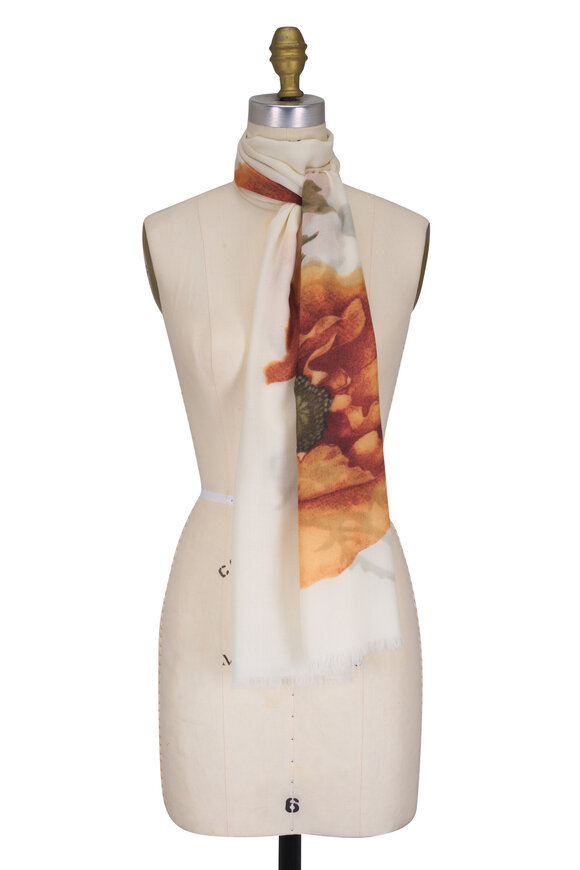 Brunello Cucinelli - Beige Tonal Laminated Rose Print