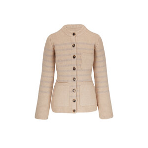 Khaite - Suzette Powder Stripe Cashmere Cardigan