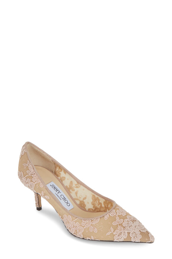 Jimmy Choo - Love Ballet Pink Floral Lace Pump, 65mm