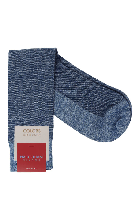 Marcoliani Amalfi Blue Midcalf Socks
