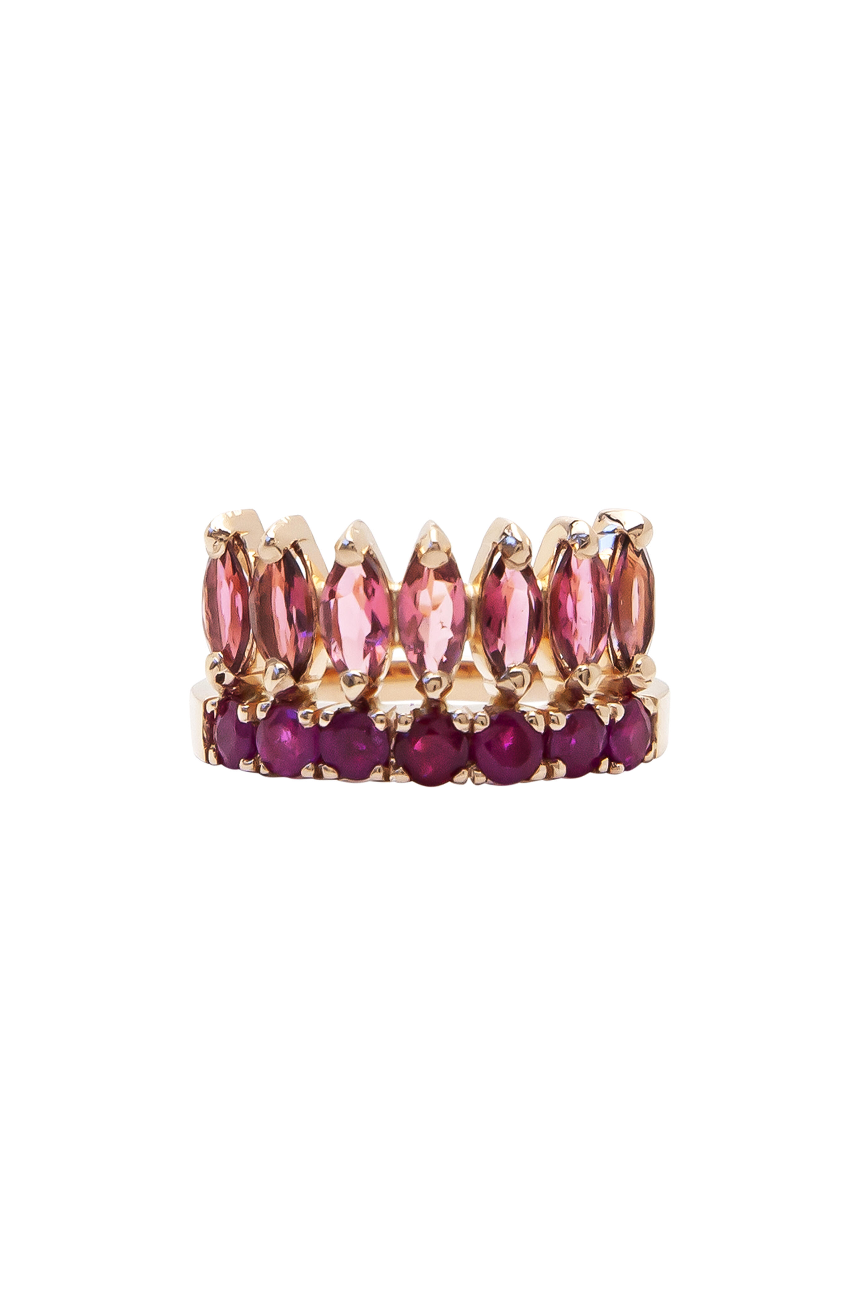 Carolina Neves - Ruby & Pink Tourmaline Crown Ring