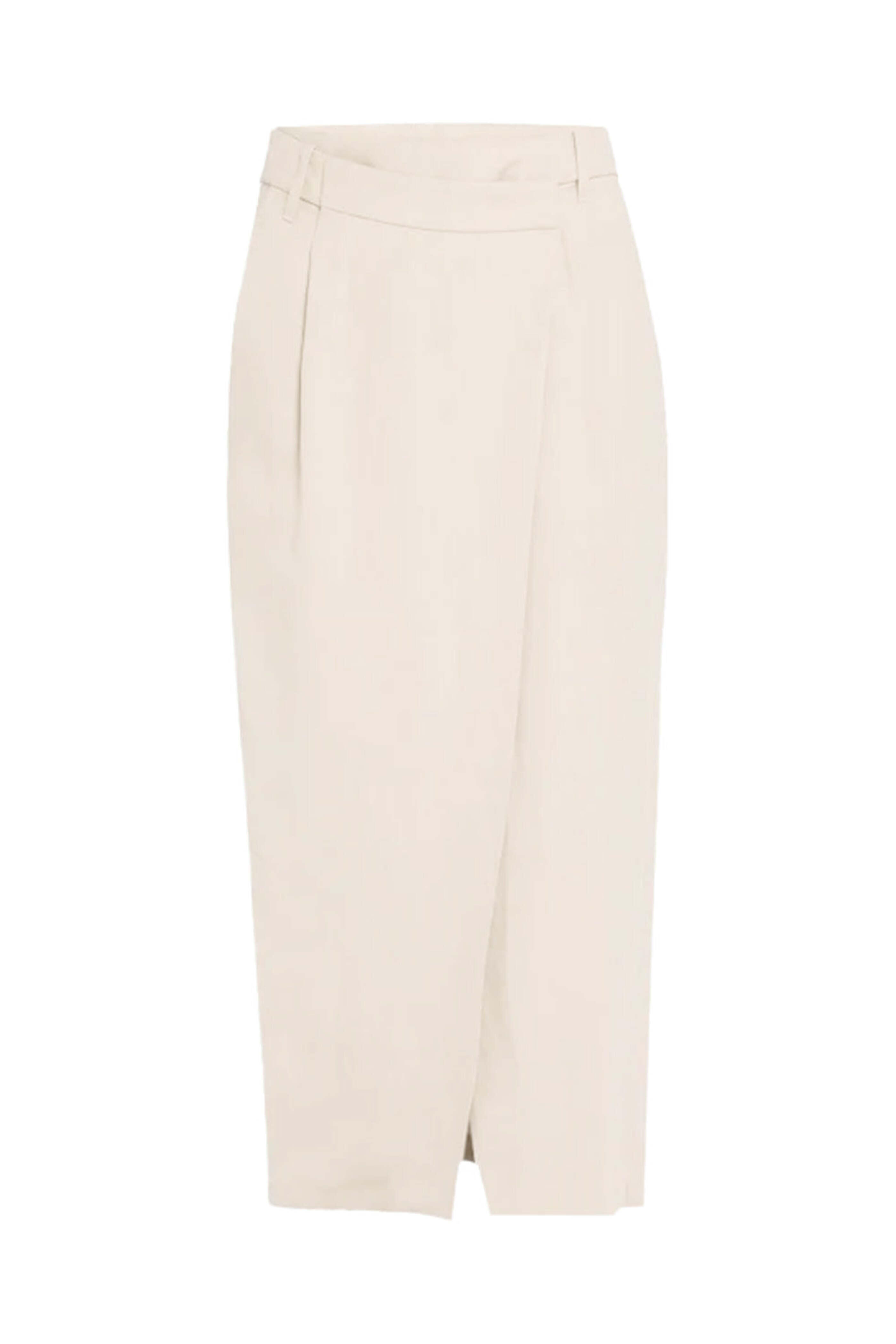 スカート Brunello Cucinelli Asymmetrical Front Wrap Skirt With Brunello Cucinelli - White Paper Twill Asymmetrical Wrap Skirt