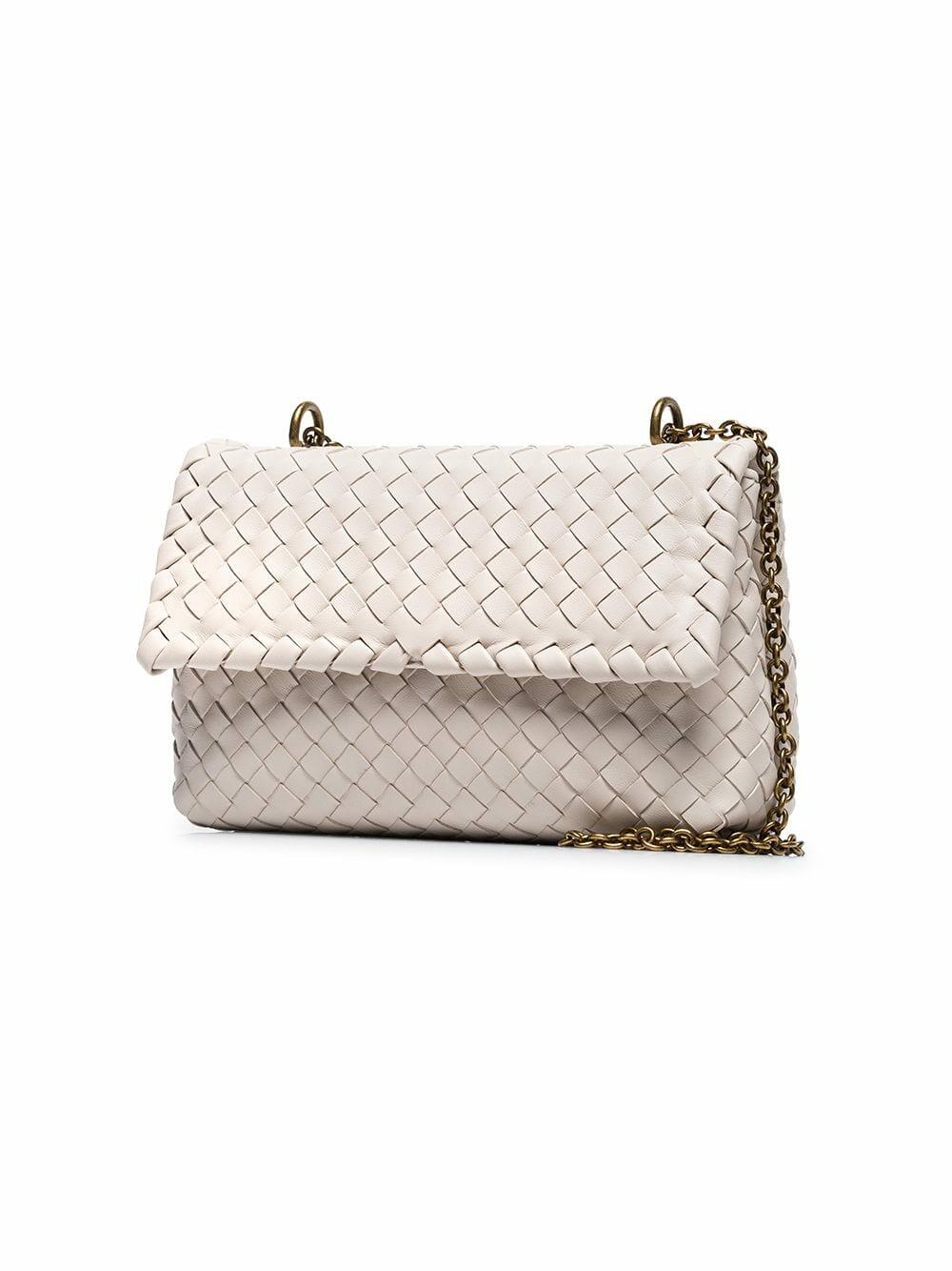 Bottega Veneta Classic Intrecciato Leather Camera Bag in Taupe-Silver