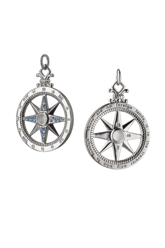 Monica Rich Kosann - "Adventure" Compass Sapphire & Moonstone Charm