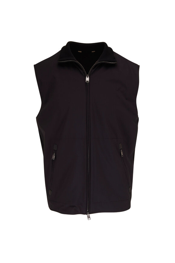 Brioni - Black Wool & Technical Fabric Vest 