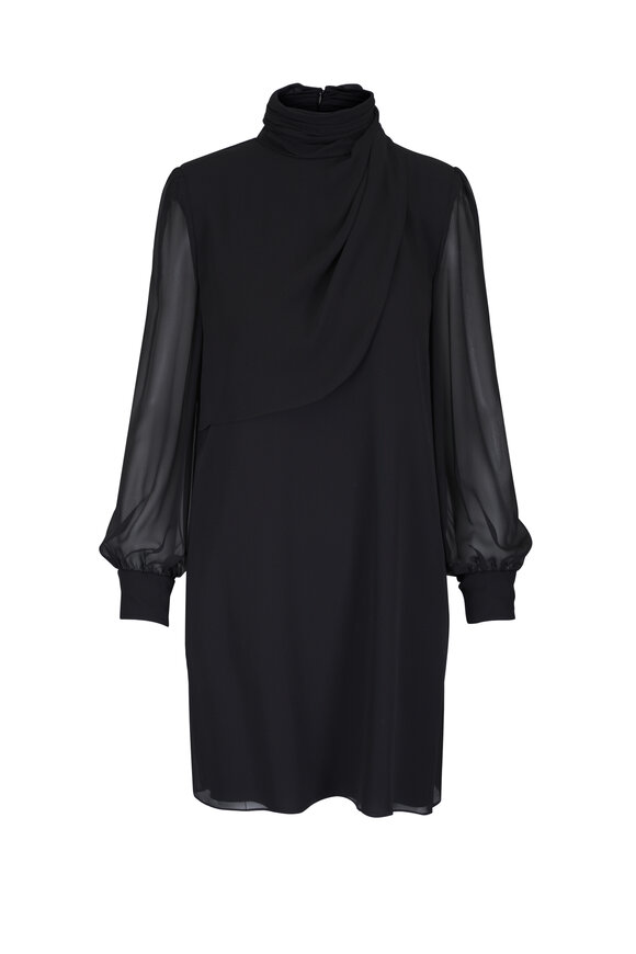 Valentino Black Light Georgette Silk Mini Dress - view 1