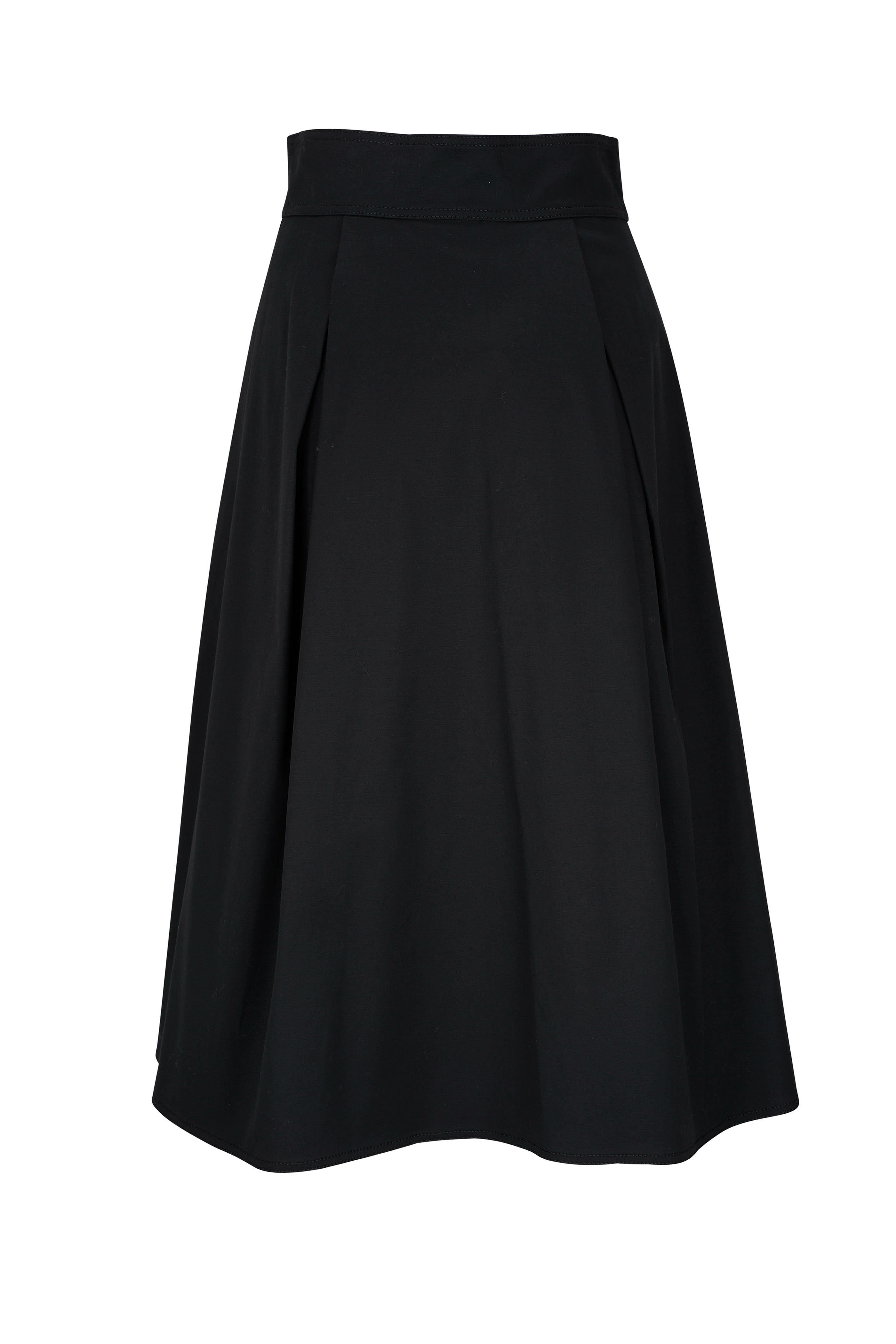 Carolina Herrera - Black Button Front Midi Skirt