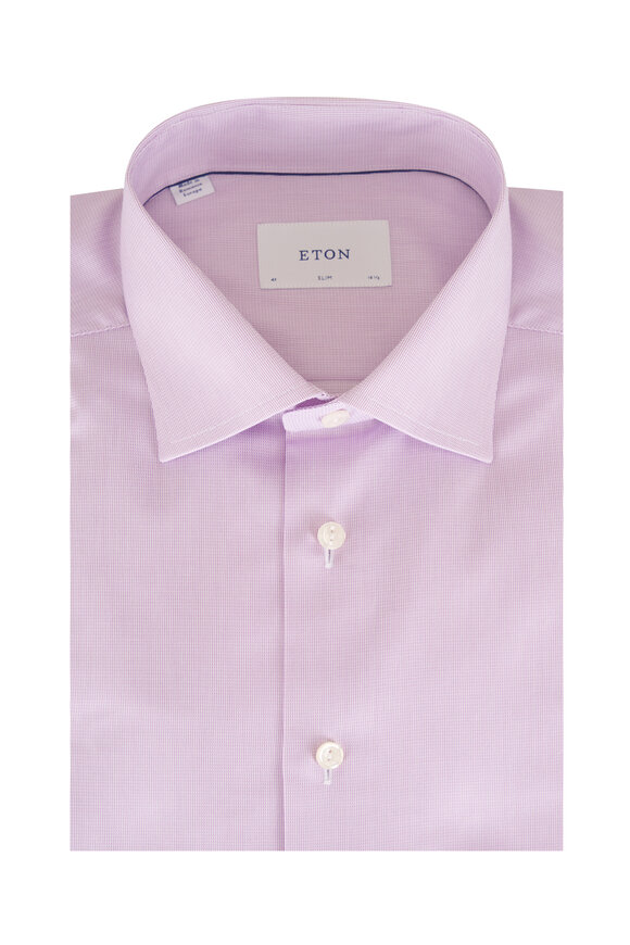 Eton Pink Textured Cotton Dress Shirt