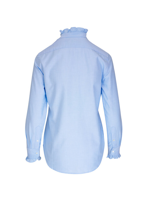 Nili Lotan - Lydia Blue Ruffle Shirt