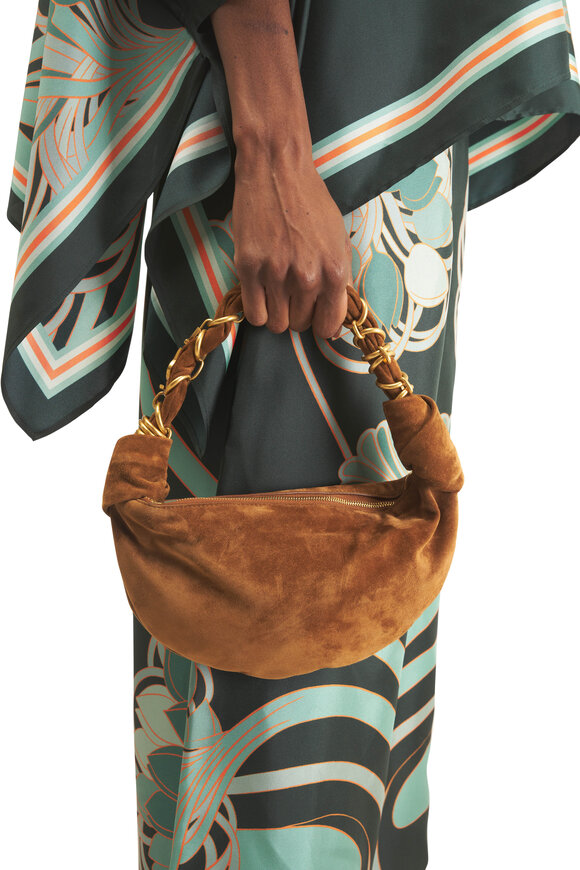 Saint Laurent Mini Amalia Carmel Suede Hobo Bag - view 2
