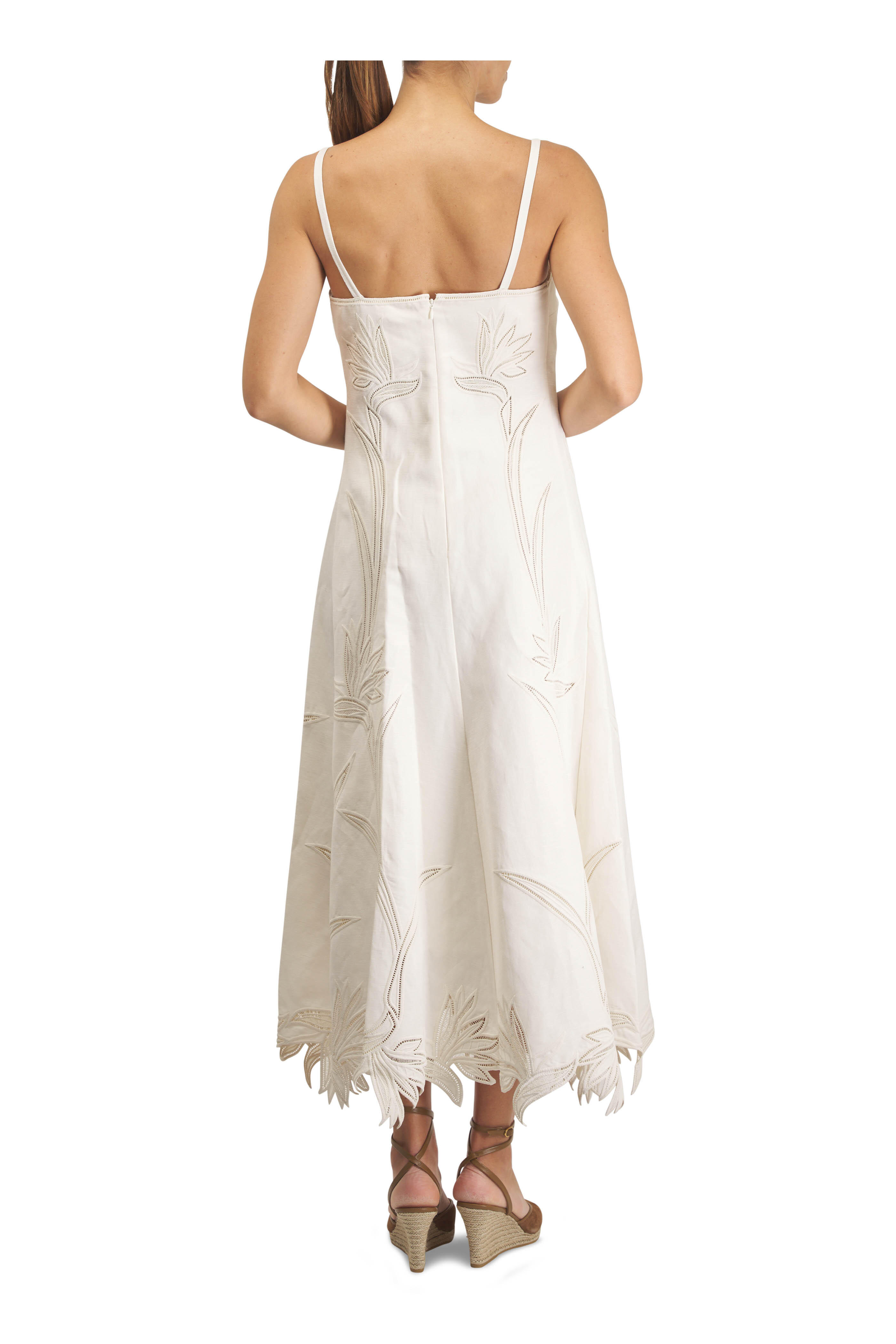 Simkhai - Ellery White Embroidered Midi Dress