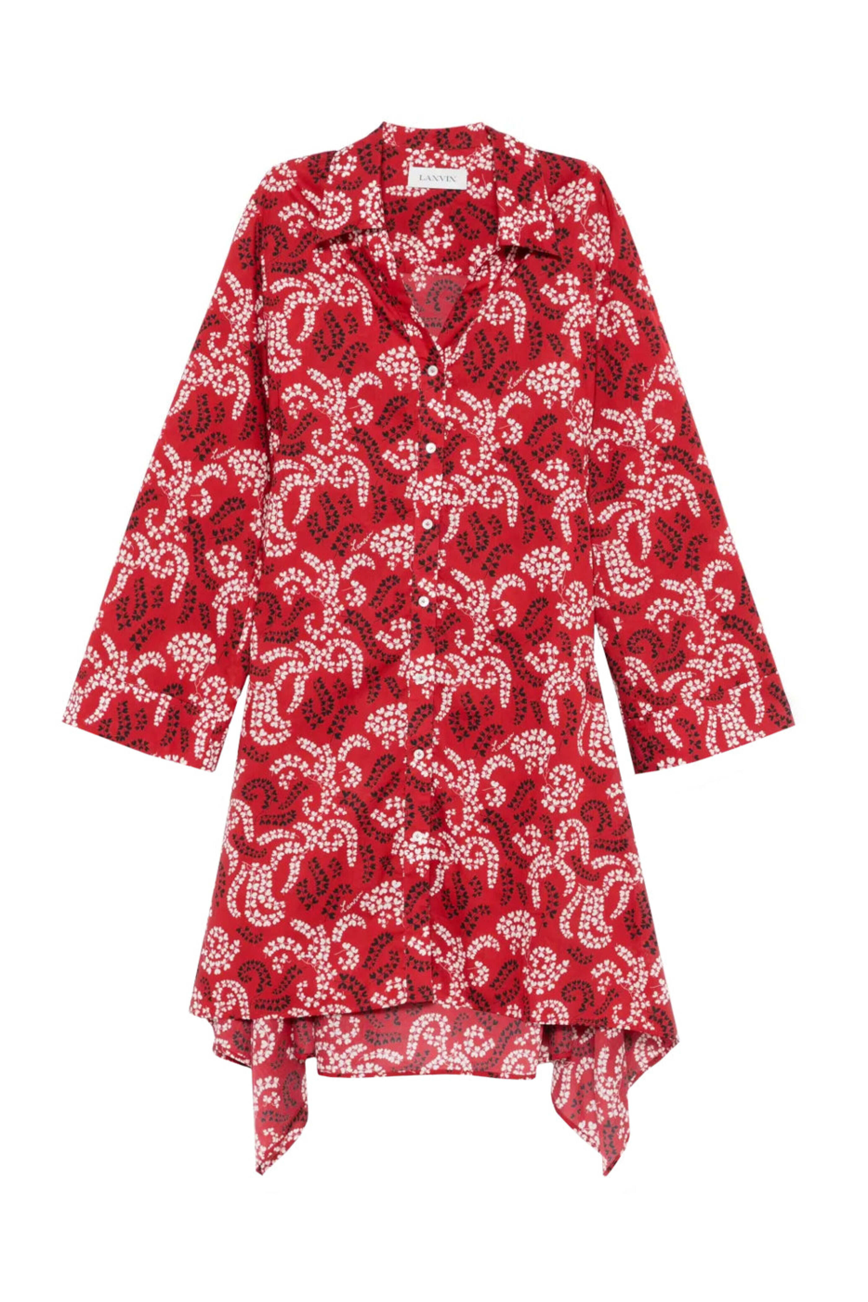 Lanvin - Carmine Red Rateau Print Shirtdress