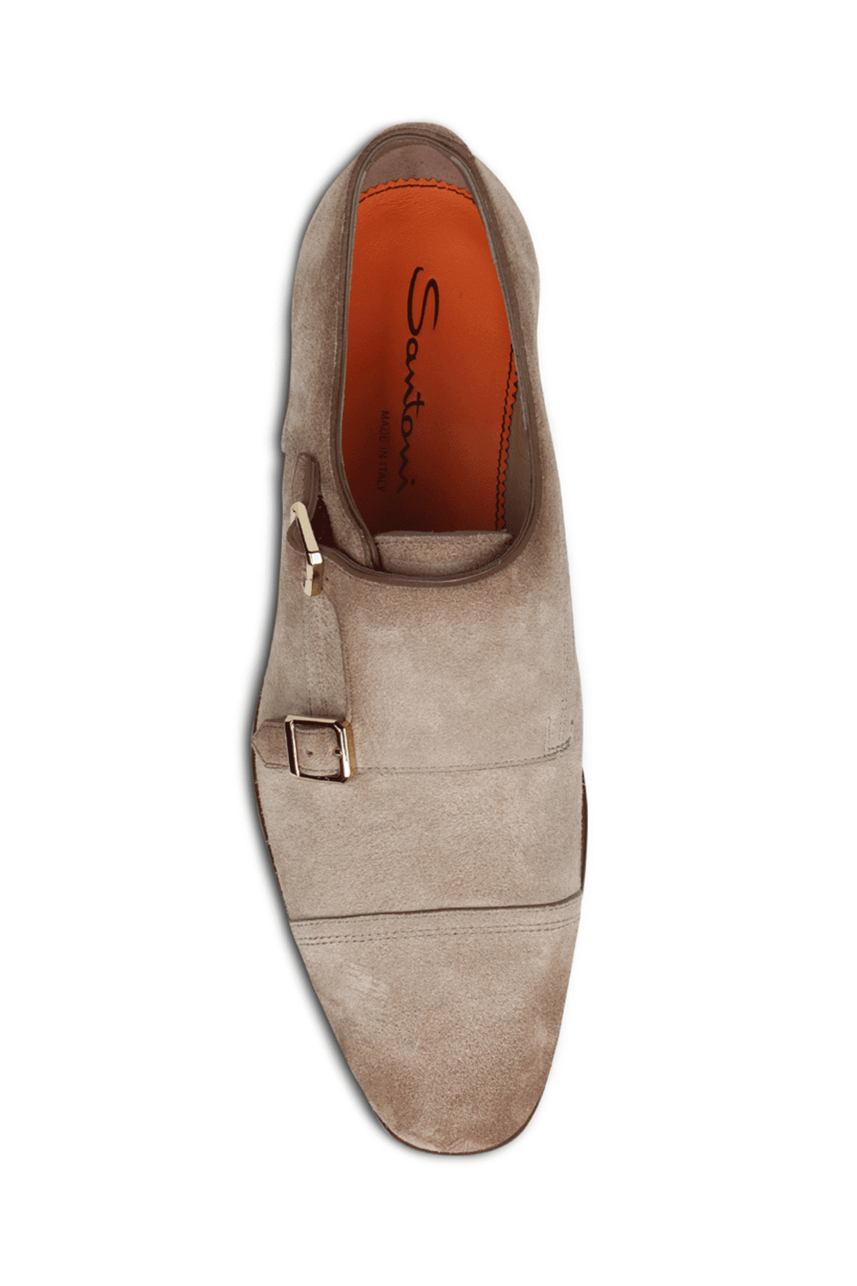 【新品未使用】Santoni モンクストラップローファー ブラウン 25.5㎝ Santoni - Suede Double Monk Strap Loafer in Beige