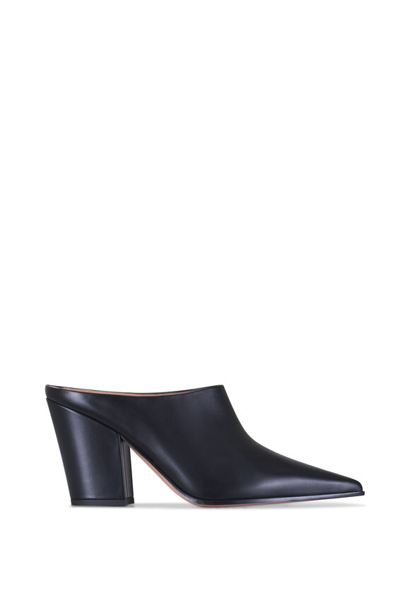 Gianvito Rossi - Keinna Black Leather Mule, 85mm