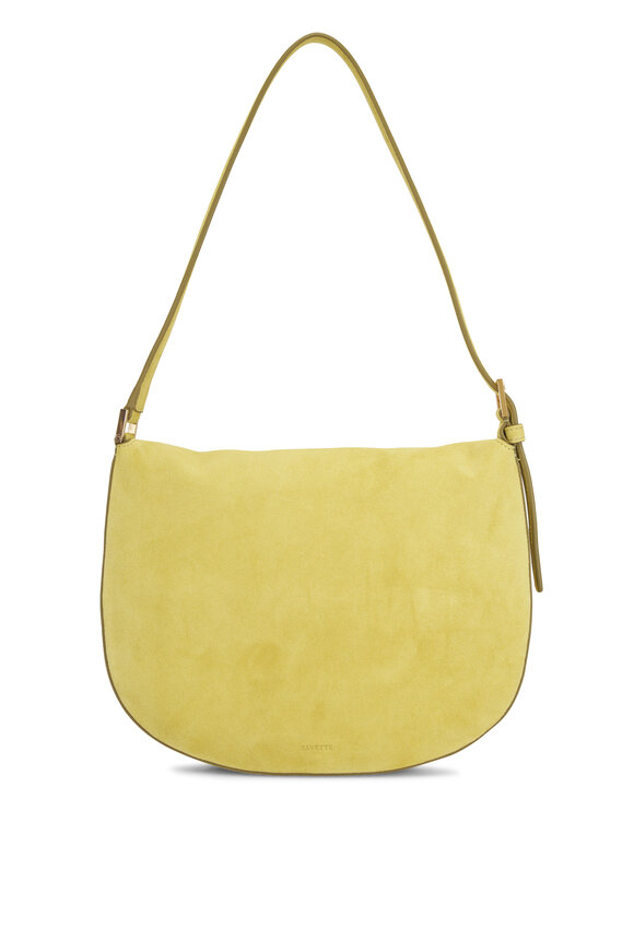 Savette Small Tondo Chartreuse Suede Hobo Bag - view 3