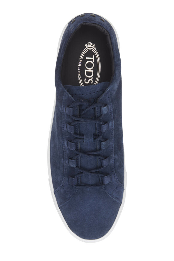 Tod's - Navy Blue Suede Low-Top Sneaker