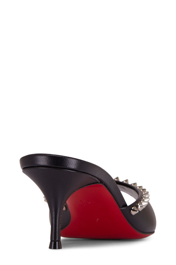 Christian Louboutin - Me Dolly Spike Black Leather Peep Toe Pump, 55mm