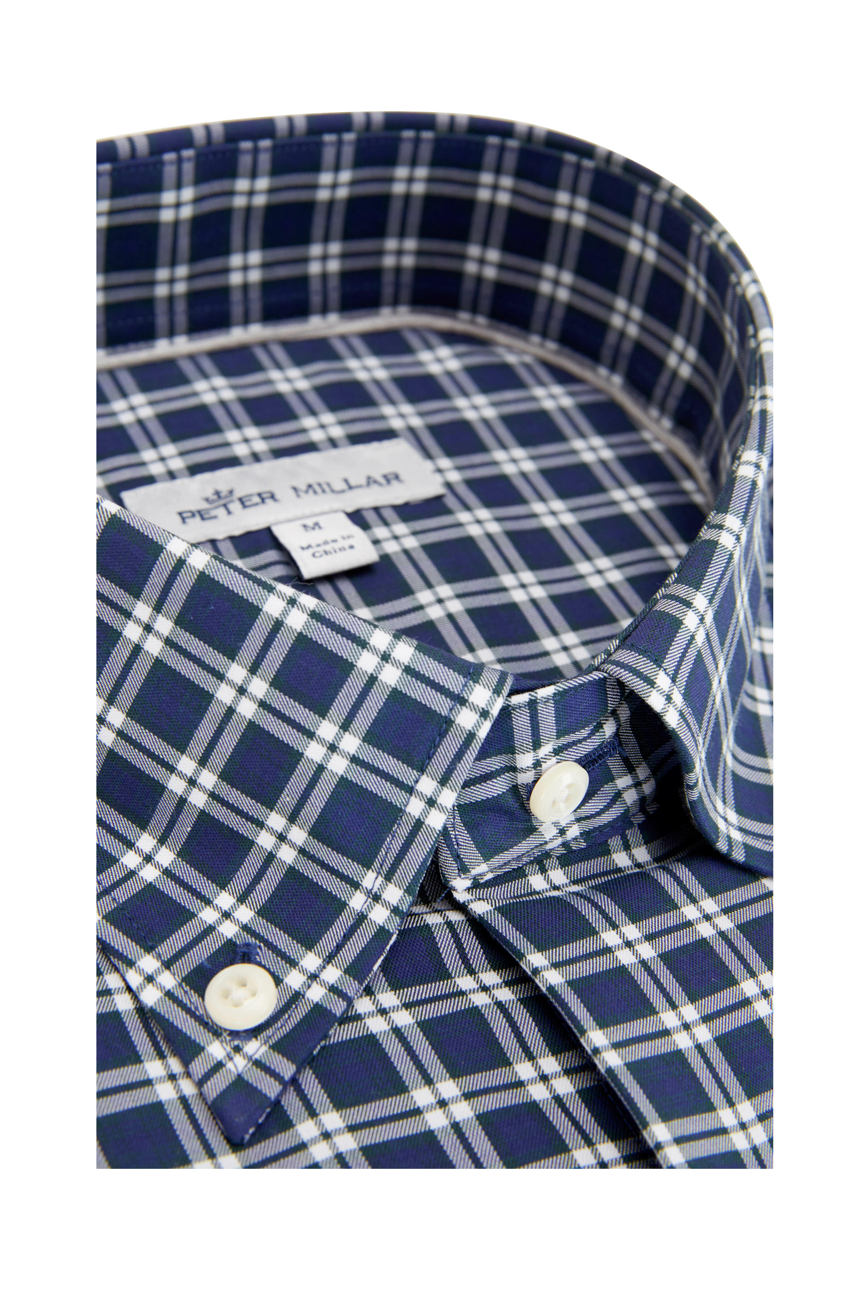 Soft Baldwin Navy Check Sportshirt