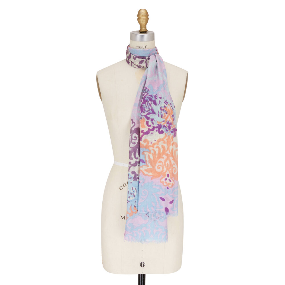 Kinross Quartz Multi Zen Filigree Print Scarf