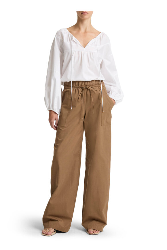 Vince Almondine Cotton Double Waist Drawstring Pant - view 2