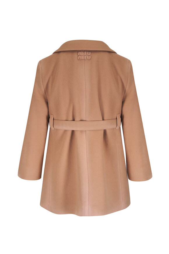 Miu Miu Hazelnut Double Wool Belted Coat - view 3