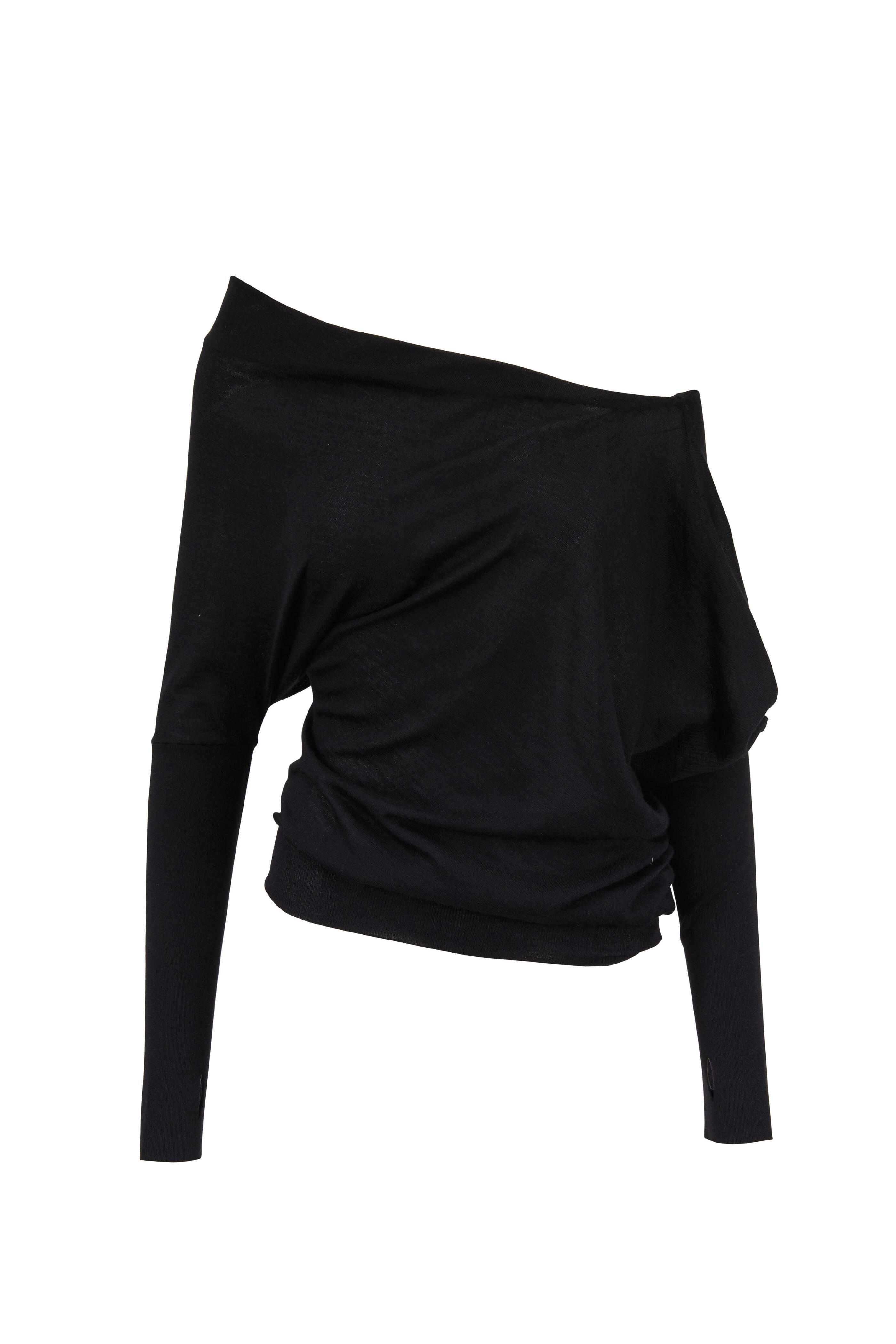 Tom Ford - Black Cashmere Off-The-Shoulder Sweater