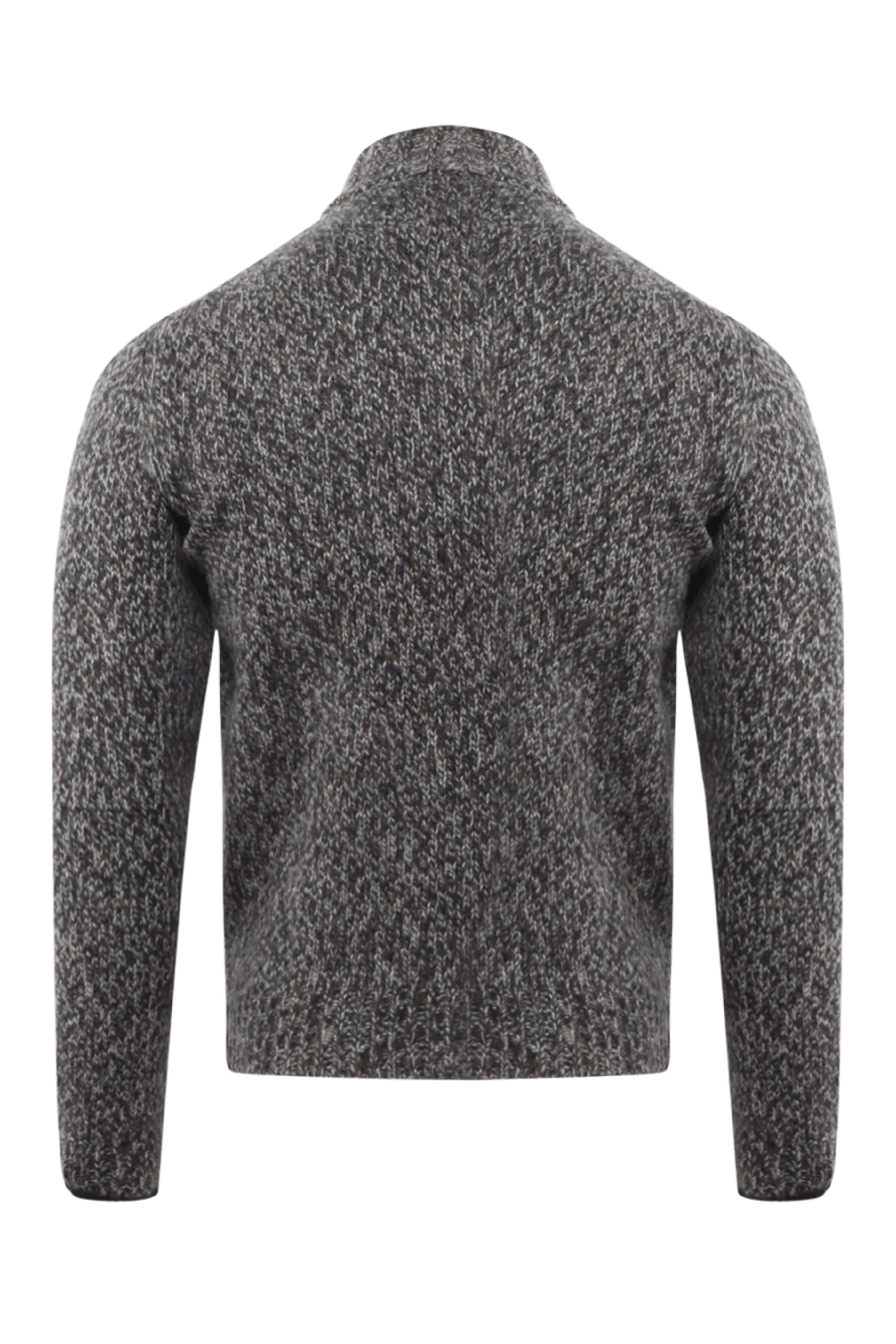Fedeli - Navy and Grey Alpaca Zip Sweater