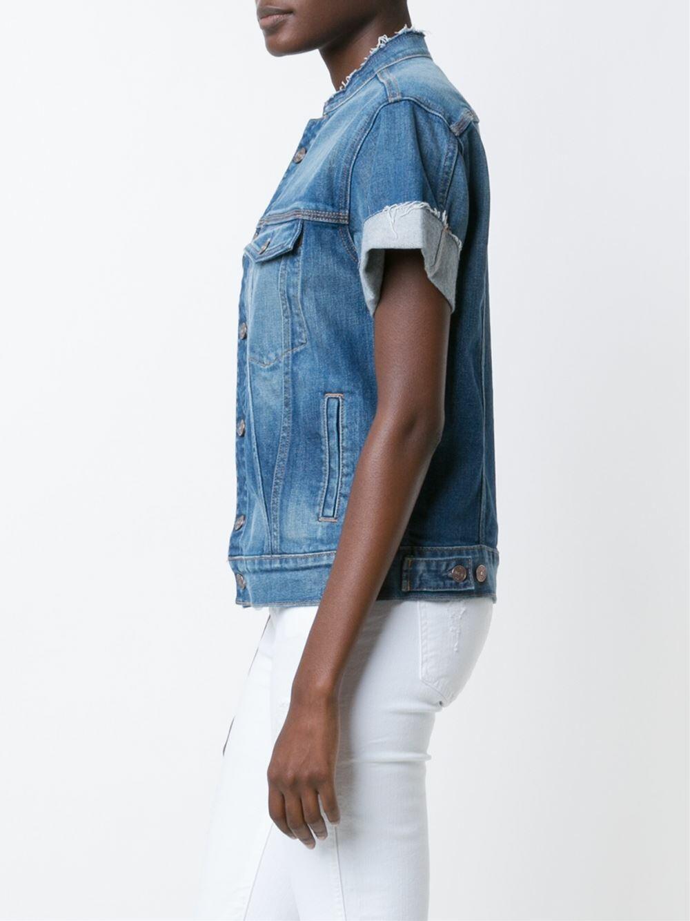 7 For All Mankind - Raw Edge Short Sleeve Denim Jacket