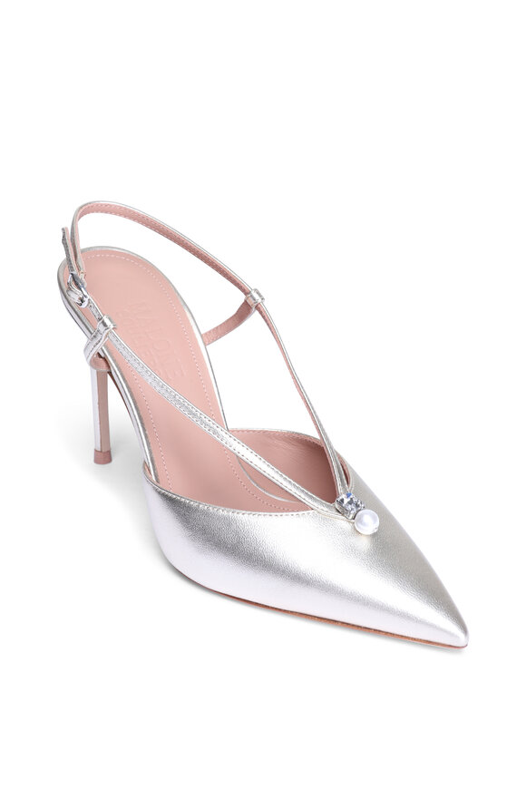 PRADA シルバー フラットシューズ 37.5 Prada - Argento Silver Metallic Slingback, 85mm